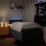 vidaXL Sommier à lattes de lit avec matelas bleu 120x190 cm tissu