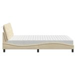 vidaXL Lit avec matelas crème 140x200 cm tissu
