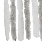 vidaXL Rideau anti-mouches gris clair et blanc 56x185 cm chenille