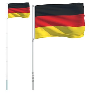 vidaXL Drapeau de l'Allemagne et mât 5 5 m Aluminium