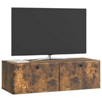 vidaXL Meuble TV mural 98 x 41 x 30 cm Chêne fumé Bois d'ingénierie
