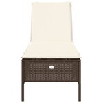 vidaXL Chaise longue avec coussin marron résine tressée