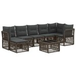 vidaXL Ensemble de canapé de jardin 8 Pièces Gris polyrotin