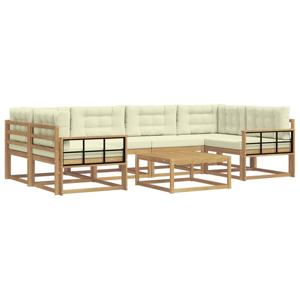 vidaXL Ensemble de canapés d'extérieur 5 pc Blanc et crème