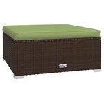 vidaXL Salon de jardin 4 Pièces avec coussins Marron Résine tressée