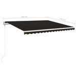 vidaXL Auvent automatique capteur de vent et LED 400x350 cm Anthracite