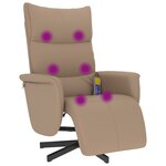 vidaXL Fauteuil inclinable de massage repose-pieds cappuccino