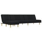 vidaXL Canapé-lit en forme de L noir 255x140x70 cm tissu