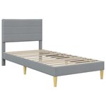 vidaXL Cadre de lit avec tête de lit Gris clair 100 x 200 cm Tissu