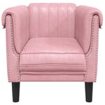 vidaXL Fauteuil rose velours