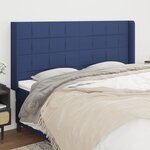 vidaXL Tête de lit avec oreilles Bleu 183x16x118/128 cm Tissu