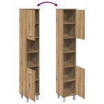 vidaXL Armoire de salle de bain chêne artisanal 30x30x179 cm