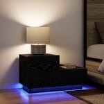 vidaXL Table de chevet Chêne noir 70 x 36 x 40.5 cm Bois d'ingénierie