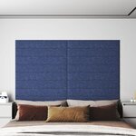 vidaXL Panneaux muraux 12 Pièces Bleu 90x15 cm Tissu 1 62 m²