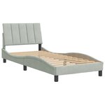 vidaXL Cadre de lit sans matelas Hanko gris clair 80x200 cm velours