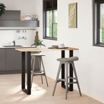 vidaXL Pieds de table de bar en U  2 pièces  noir  60 x (100-101) cm  acier