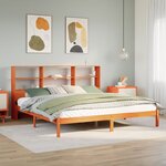 vidaXL Lit bibliothèque sans matelas cire marron 180x200 cm pin massif