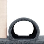 vidaXL Arbre à chat avec tunnel Gris foncé 60x34 5x50 cm