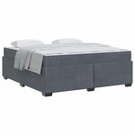 vidaXL Cadre de lit avec matelas Gris foncé 180 x 200 cm tissu