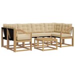vidaXL Ensemble de canapés d'extérieur 7 pc Blanc et Beige