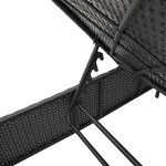 vidaXL Chaise longue avec coussin noir résine tressée
