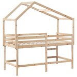 vidaXL Lit superposé avec échelle et toit sans matelas 90x200 cm