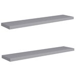 vidaXL Étagères murales flottantes 2 Pièces gris 120x23 5x3 8 cm MDF