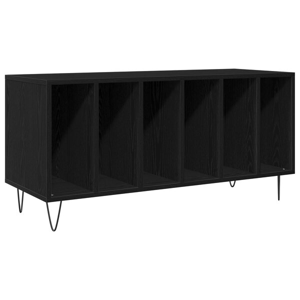 Meuble d'enregistrement vidaXL Noir Chêne 100x38x48 cm Bois d'ingénierie