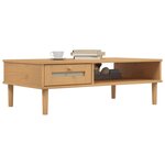vidaXL Table basse SENJA aspect rotin marron 100x55x33 cm bois massif