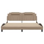 vidaXL Cadre de lit avec lumières LED cappuccino 180x200 cm similicuir