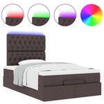 VidaXL Cadre de lit ottoman avec matelas marron foncé 120x190 cm tissu