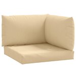 vidaXL Coussins de palette lot de 3 beige mélangé tissu