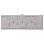 vidaXL Coussin de plancher de palette Coton 120x40x7 cm Gris