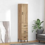 vidaXL Haut Armoire avec tiroir Chêne artisanal 34 5 x 34 x 180 cm
