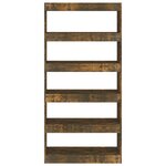 vidaXL Bibliothèque/Séparateur de pièce Chêne fumé Bois d'ingénierie