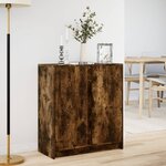 vidaXL Buffet avec LED chêne fumé 77x34x85 cm bois d'ingénierie