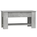 vidaXL Table basse gris béton 101x49x52 cm bois d'ingénierie