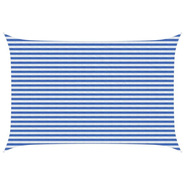 vidaXL Voile d'ombre 3 x 4 m HDPE Rectangulaire Bleu et Blanc
