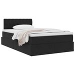 vidaXL Lit de Rangement avec matelas Noir 120 x 190 cm Velours