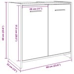 vidaXL Armoire lavabo de salle de bain chêne artisanal 60x33x60 cm
