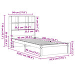 vidaXL Lit bibliothèque sans matelas 90x200 cm bois de pin massif
