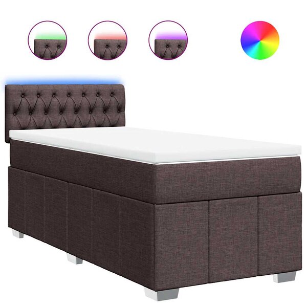 vidaXL Sommier à lattes de lit avec matelas Marron foncé 90x200 cm