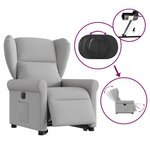 vidaXL Fauteuil inclinable électrique gris nuage tissu
