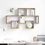vidaXL Étagère Murale avec étagère chêne artisanal 82 x 15 x 51 cm