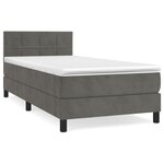 vidaXL Sommier à lattes de lit et matelas Gris foncé 90x200 cm Velours