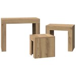 vidaXL Tables basses gigognes 3 Pièces chêne artisanal bois d'ingénierie