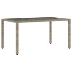 vidaXL Ensemble à manger de jardin et coussins 5 Pièces gris rotin verre