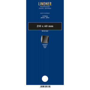 Bandes double soudure 210 x 60 mm pour timbres-poste. Fond - Noir