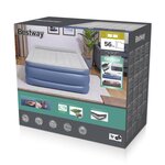 Bestway Matelas pneumatique Tritech 2 places 203x152x56cm bleu et gris
