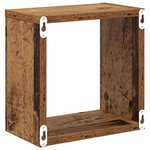 vidaXL Étagères murales avec étagère 2 Pièces Bois ancien 26 x 15 x 26 cm